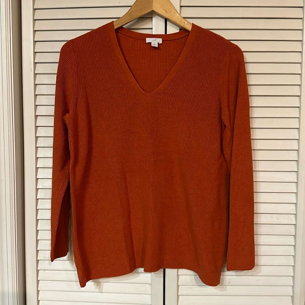 J. Jill deep orange mid-weight sweater, M